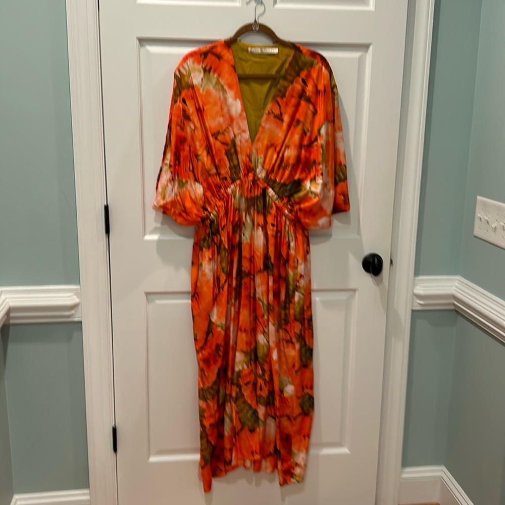 Marie Oliver Orange Floral Maxi Dress